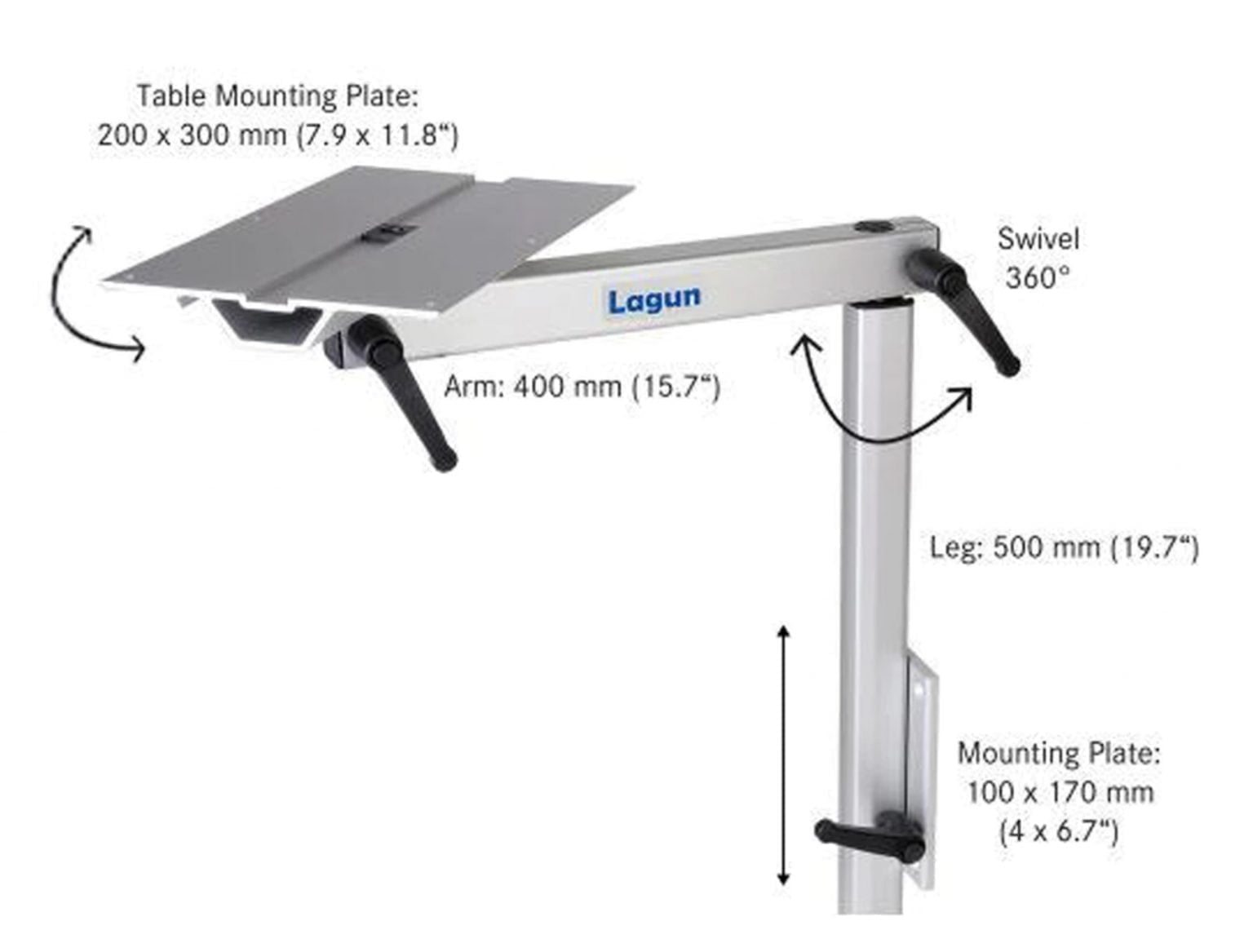 Lagun Table Mount Swing Arm For Camper Vans