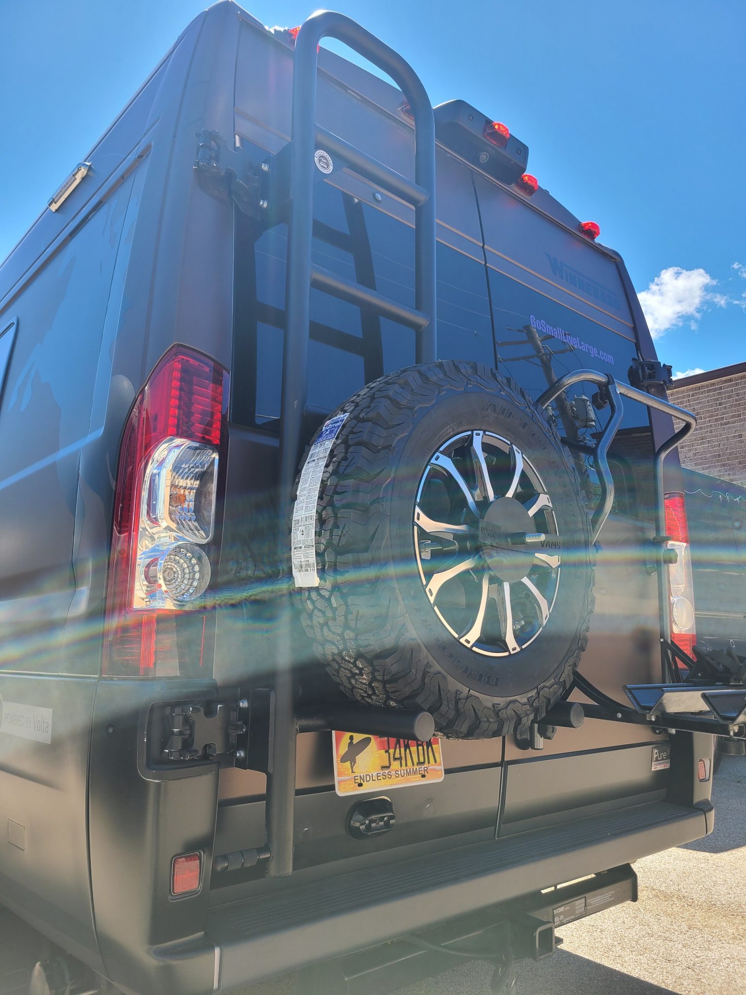 Combination Ladder And Spare Tire Carrier For Promaster Van - Rover Van